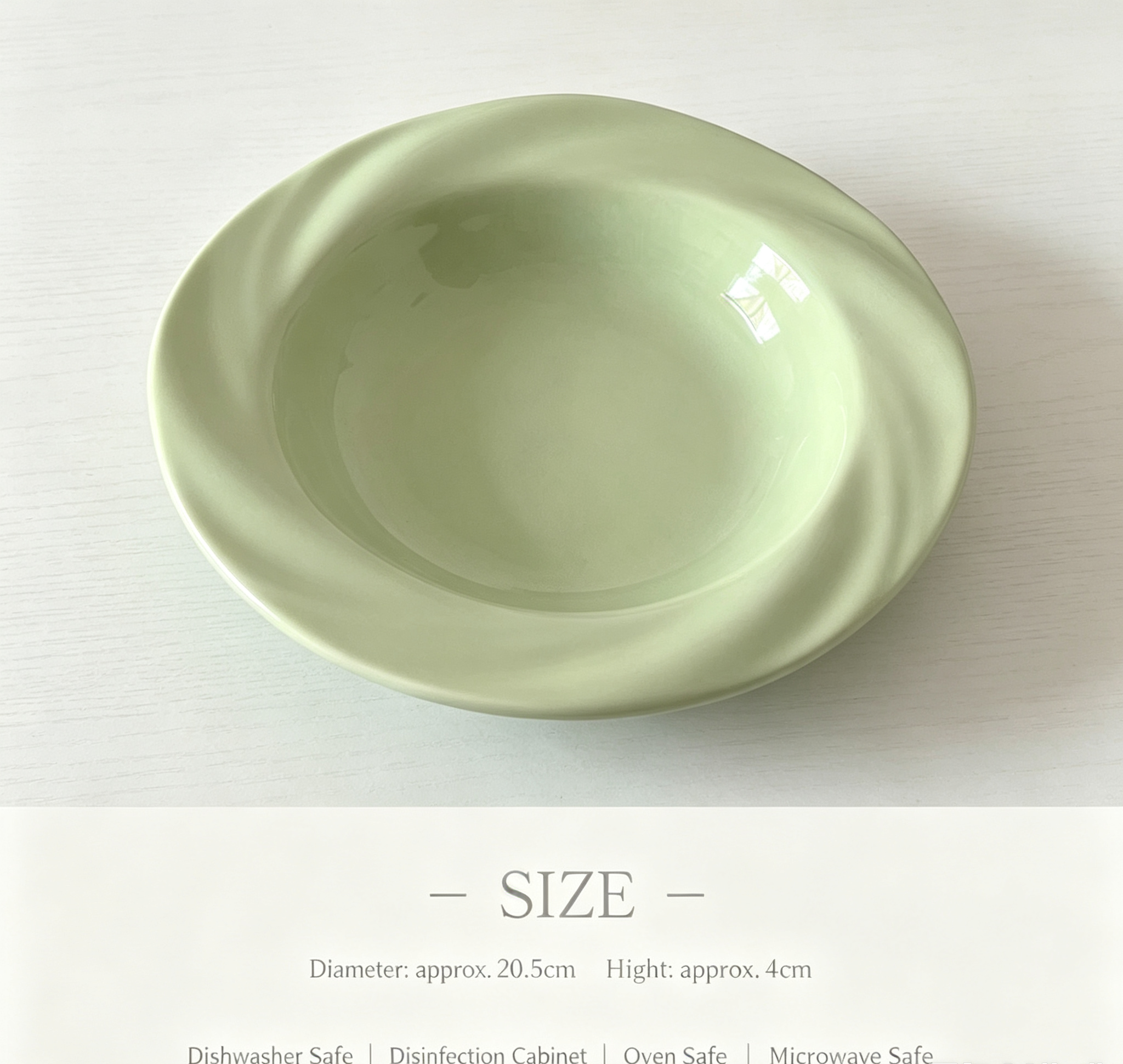 Morandi Swirl Textured Ceramic Deep Plate